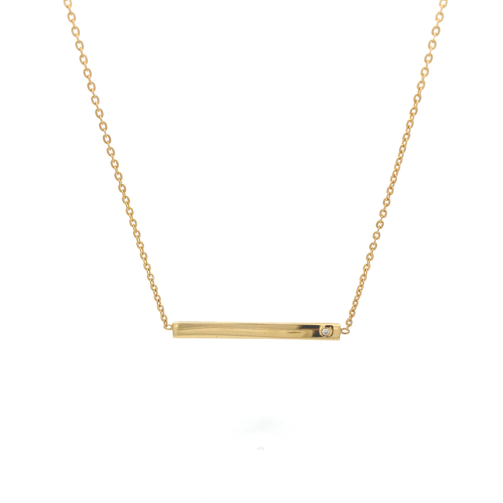 
                
                    Load image into Gallery viewer, N5047 18INCH BAR W/ 1 CZ, Y.GOLD CHAIN SN 2.31G
                
            