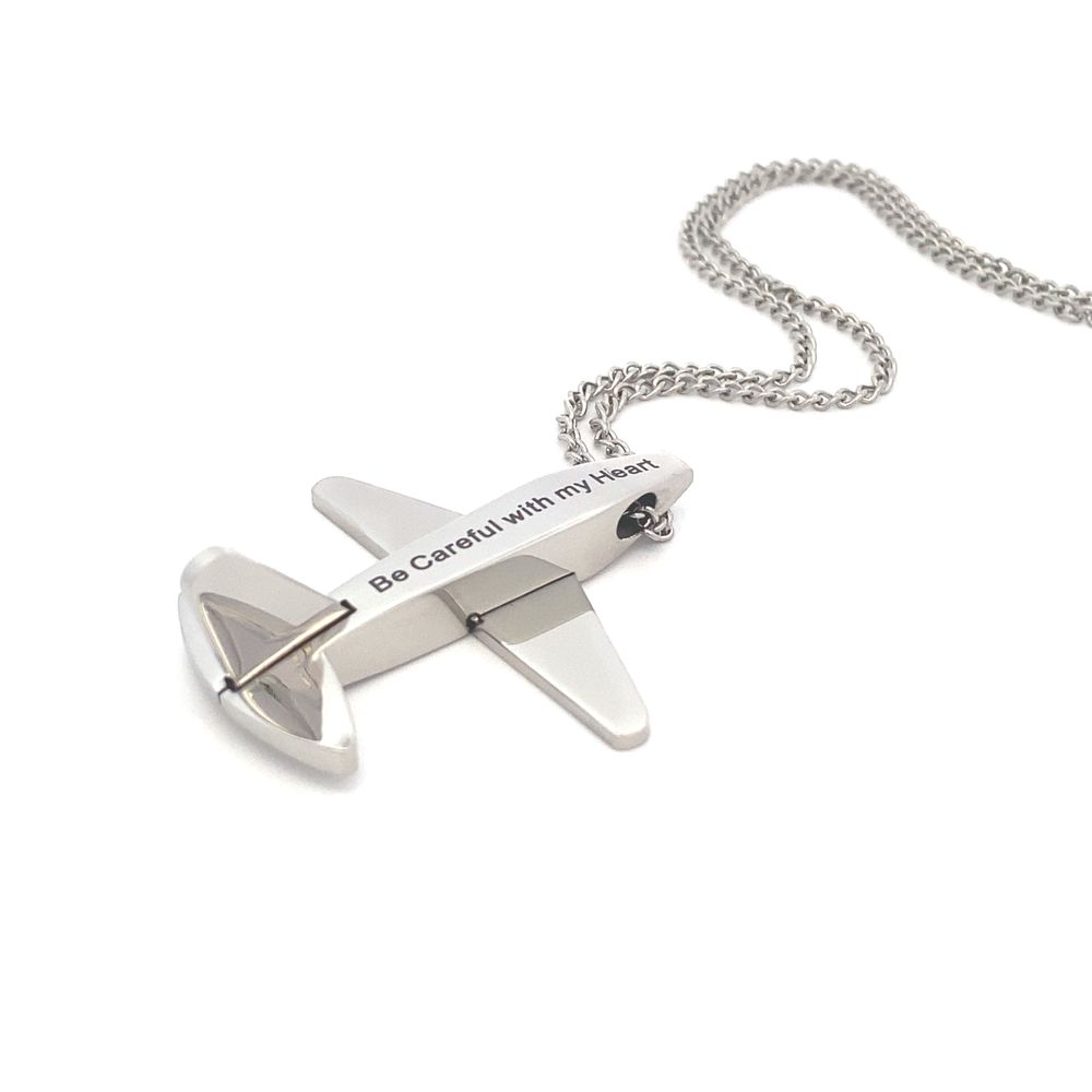 Samuel Airplane Stainless Steel Pendant Necklace | SilverWorks