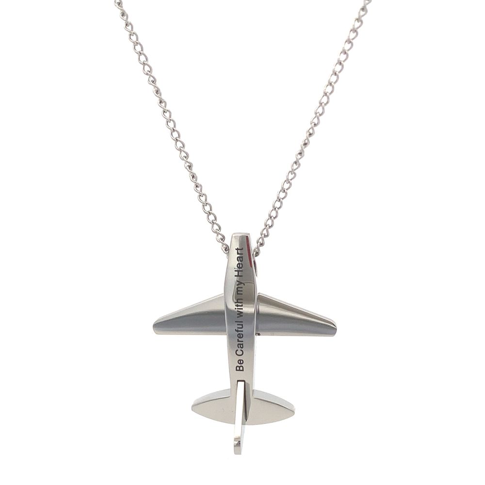 Samuel Airplane Stainless Steel Pendant Necklace | SilverWorks