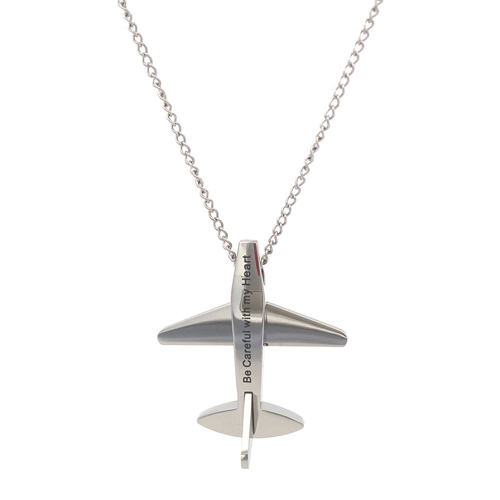Mio Mio by SilverWorks Be Careful with My Heart Airplane Necklace