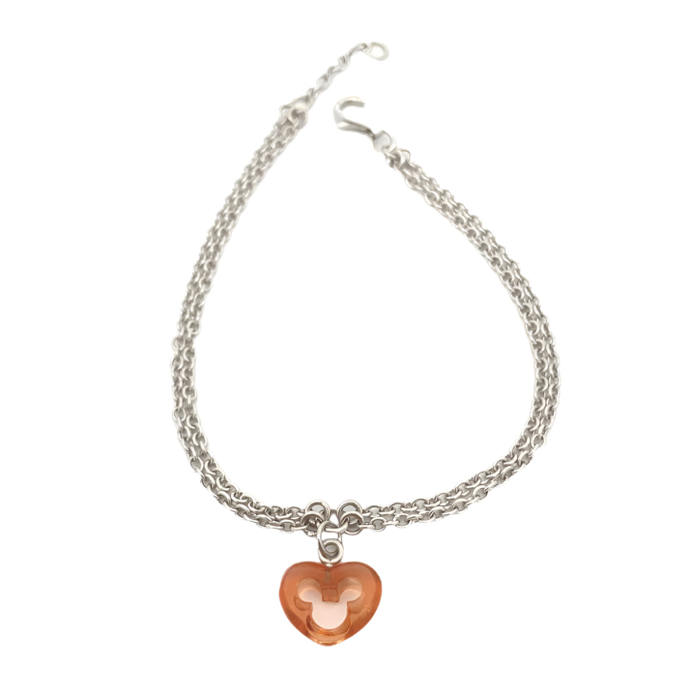 Mickey Mouse Heart 925 Sterling Silver Charm Bracelet | SilverWorks