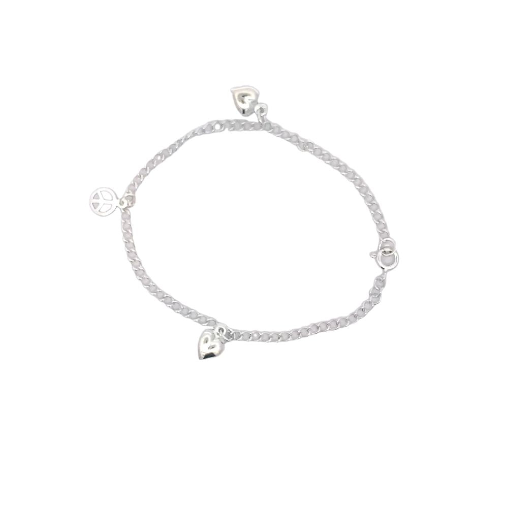 Mica Heart 925 Sterling Silver Charm Bracelet | SilverWorks