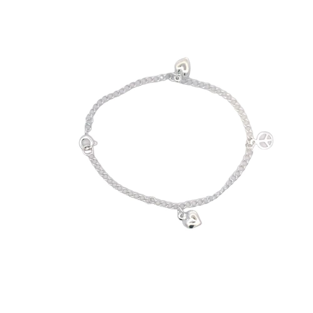
                      
                        Mica Heart 925 Sterling Silver Charm Bracelet | SilverWorks
                      
                    