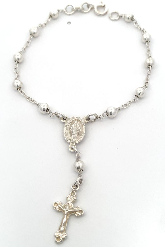 Rosary 925 Sterling Silver Charm Bracelet | SilverWorks