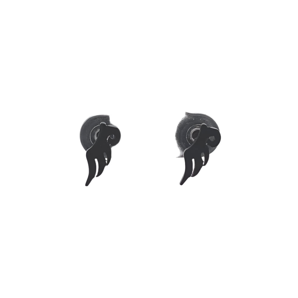 
                      
                        Black Wing Faux Tunnel Stainless Steel Stud Earrings | SilverWorks
                      
                    