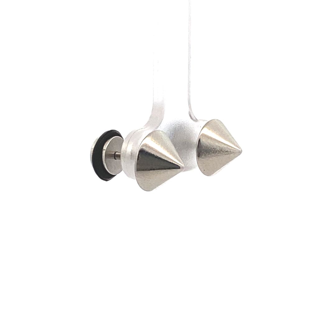 Cone Faux Tunnel Stainless Steel Stud Earrings | SilverWorks