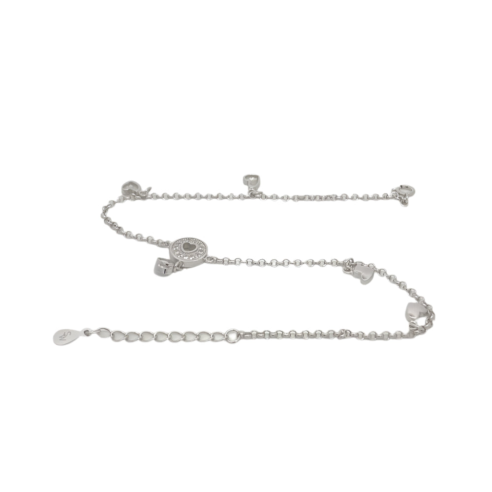 
                      
                        Greta Heart 925 Sterling Silver Charm Bracelet | SilverWorks
                      
                    