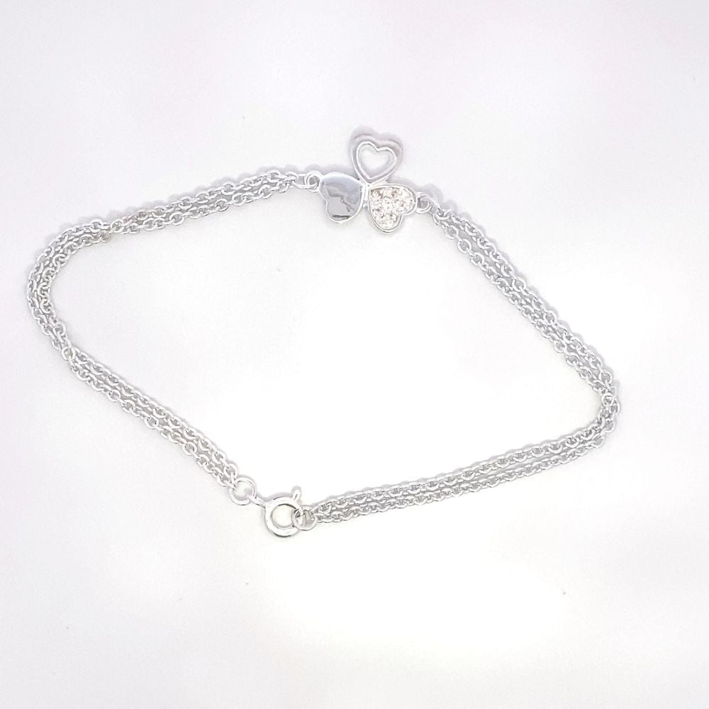 Evelyn Clover 925 Sterling Silver Chain Bracelet | SilverWorks