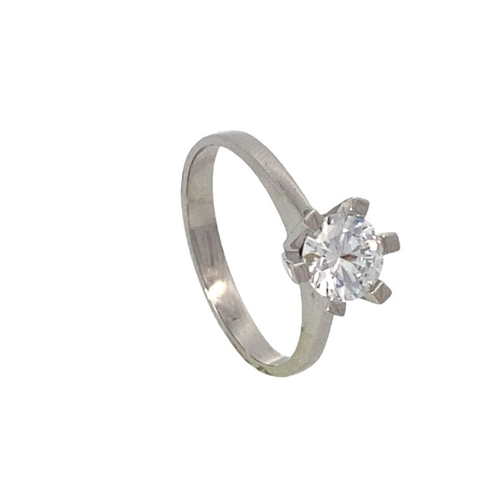 Delliah Brilliant Cut Swarovski 925 Sterling Silver Engagement Ring | SilverWorks