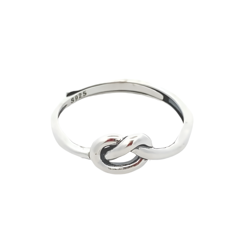 Millie Heart Knot 925 Sterling Silver Adjustable Ring | SilverWorks