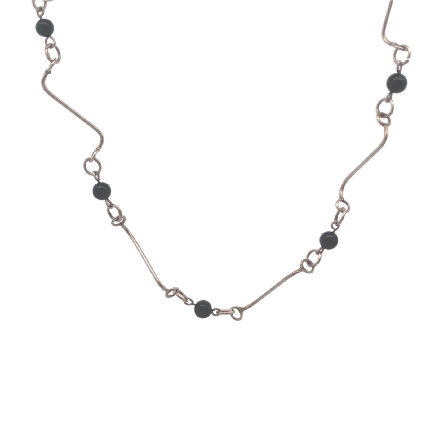 Gwen Onyx 925 Sterling Silver Chain Necklace | SilverWorks