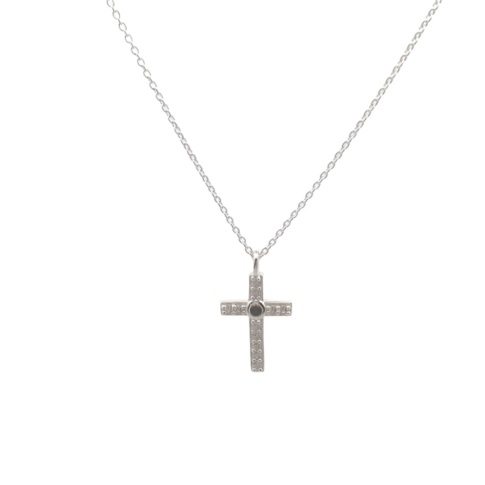 Joel Cross w/ Onyx 925 Sterling Silver Pendant Necklace |  SilverWorks