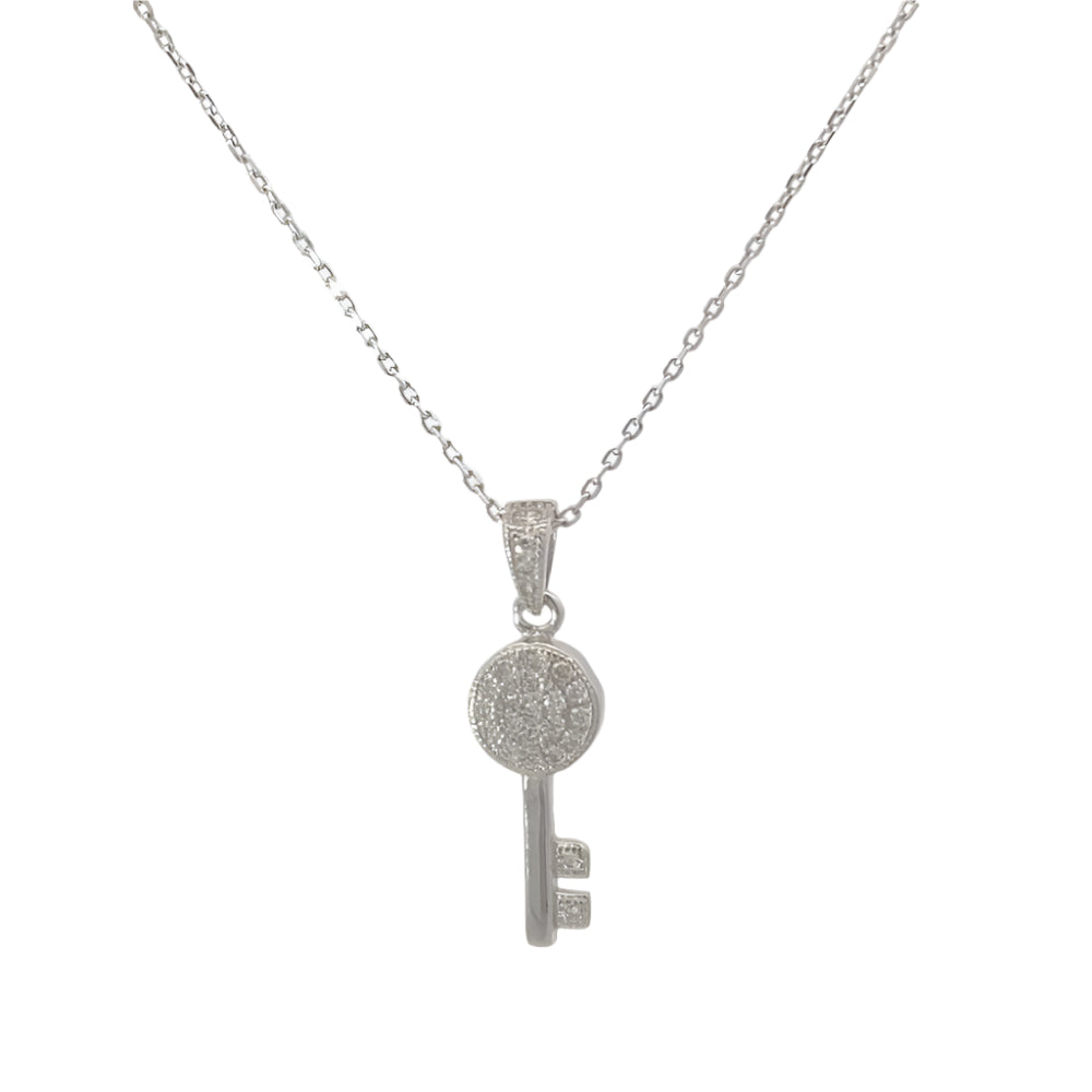 Lev Key 925 Sterling Silver Pendant Necklace | SilverWorks