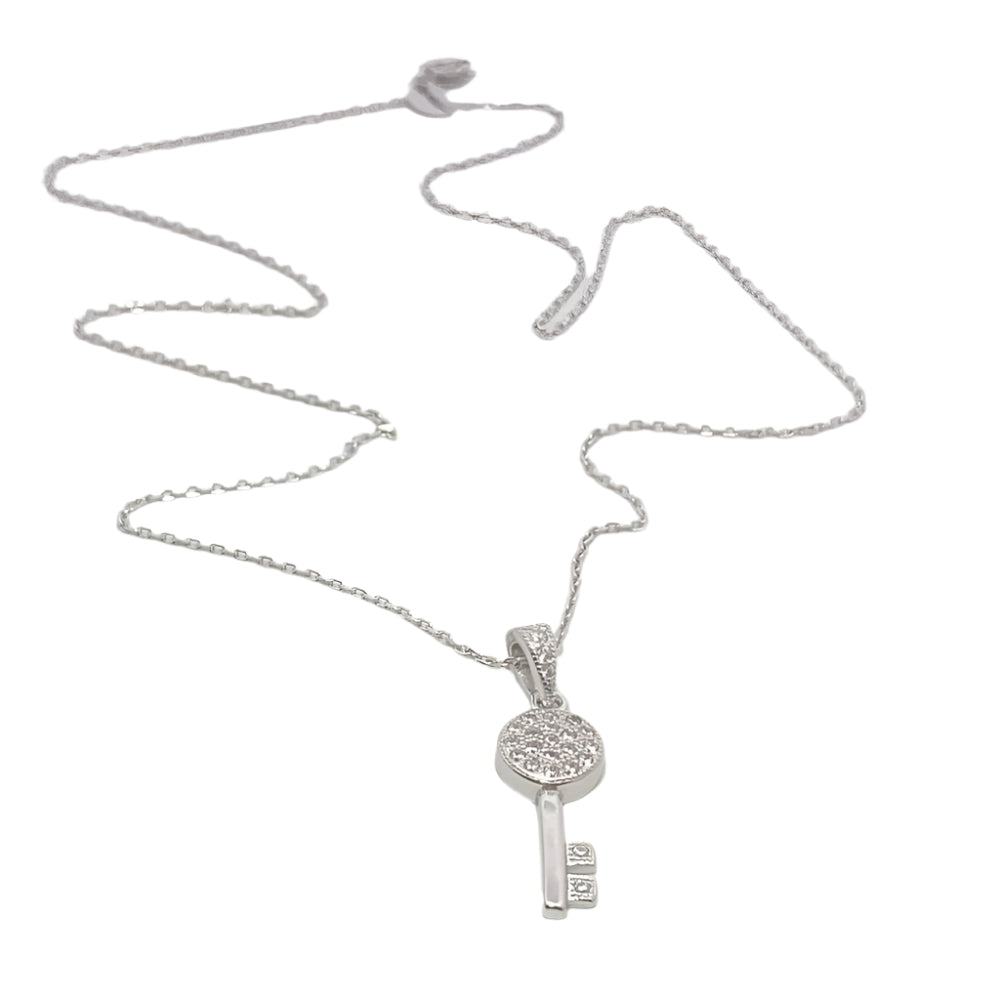 Lev Key 925 Sterling Silver Pendant Necklace | SilverWorks