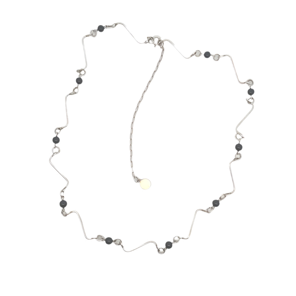 Gwen Onyx 925 Sterling Silver Chain Necklace | SilverWorks