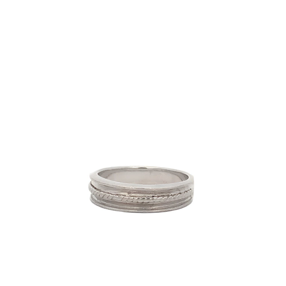 Dean Sandblasted 925 Sterling Silver Wedding Band Ring | SilverWorks