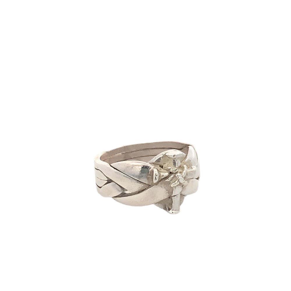 Owen 4-Band Puzzle w/ Cross 925 Sterling Silver Ring | SilverWorks