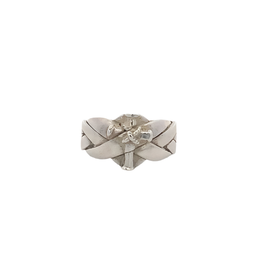 Owen 4-Band Puzzle w/ Cross 925 Sterling Silver Ring | SilverWorks