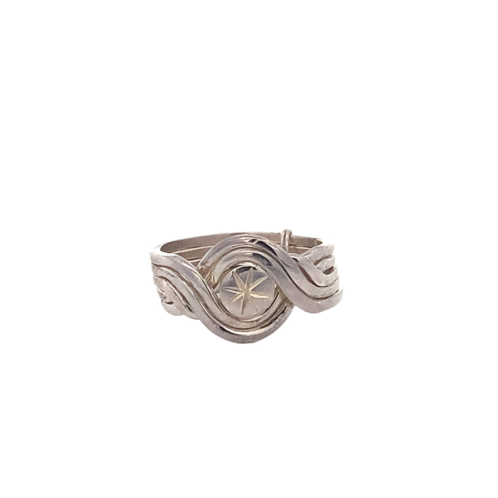 Corey 5-Band Puzzle 925 Sterling Silver Ring 6 | SilverWorks