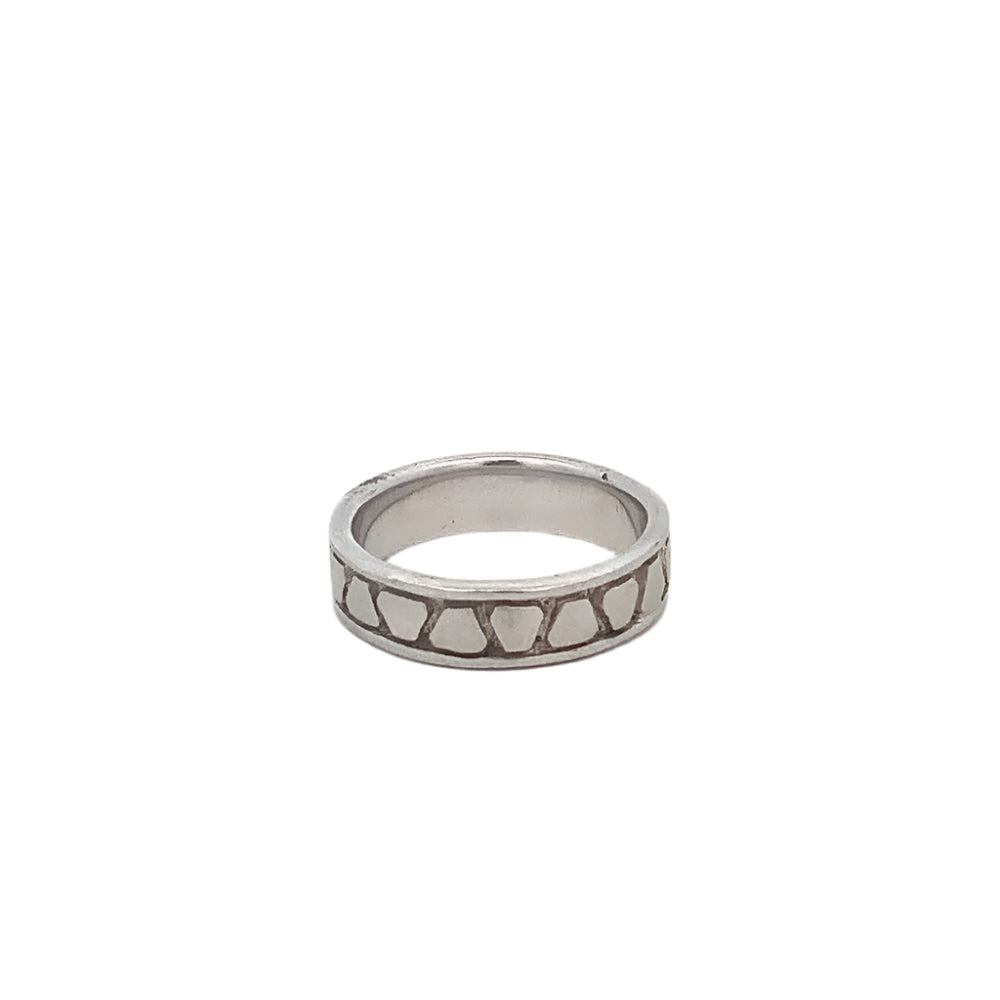 Erin Sandblasted 925 Sterling Silver Wedding Band Ring 4 | SilverWorks