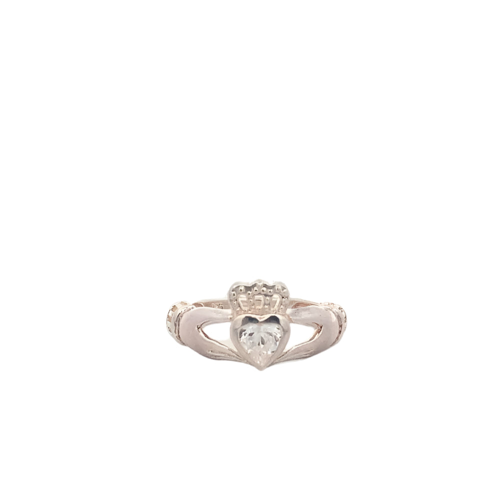 Celea Claddagh 925 Sterling Silver Crown Ring | SilverWorks