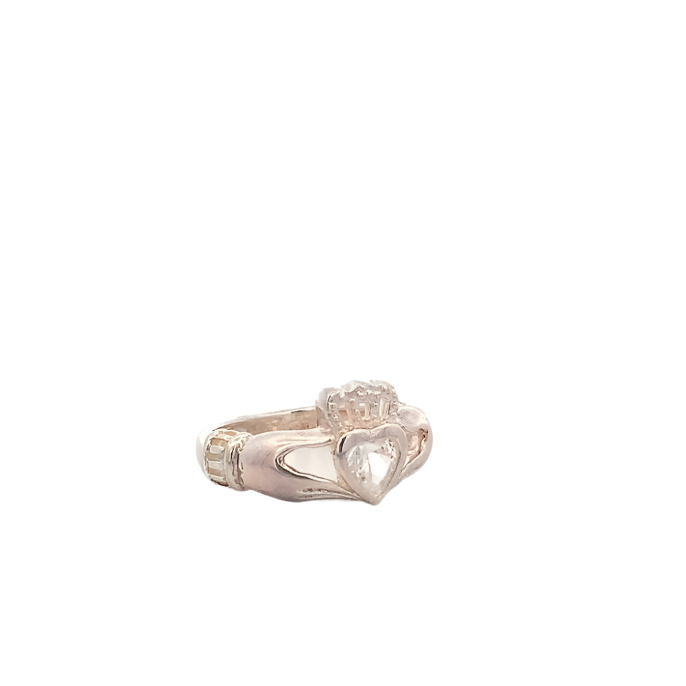 Celea Claddagh 925 Sterling Silver Crown Ring | SilverWorks