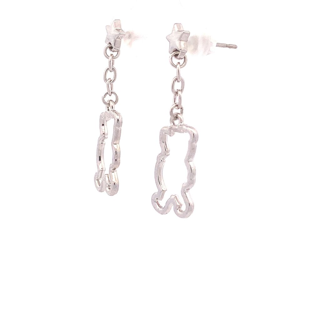 Winnie Bear 925 Sterling Silver Stud Drop Earrings | SilverWorks