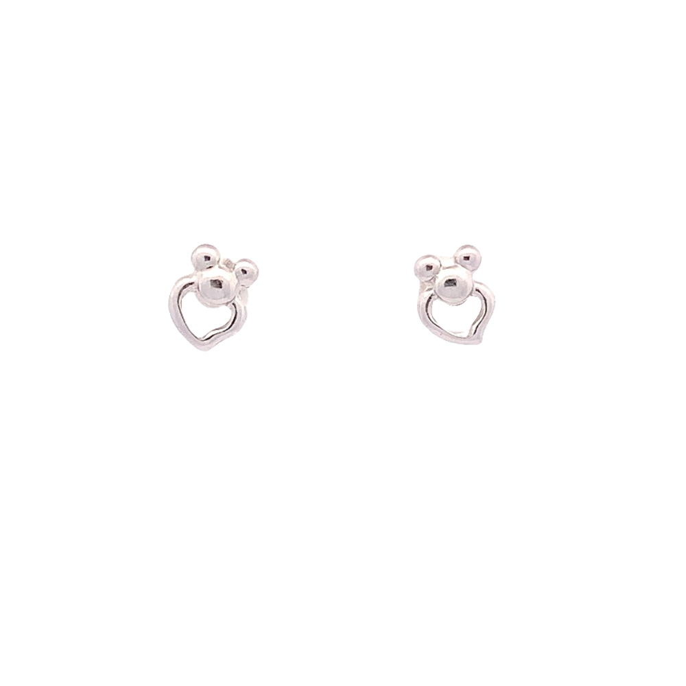 Maia Heart 925 Sterling Silver Stud Earrings | SilverWorks
