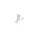 Andy Silver Letter Charm with Zirconia Stones