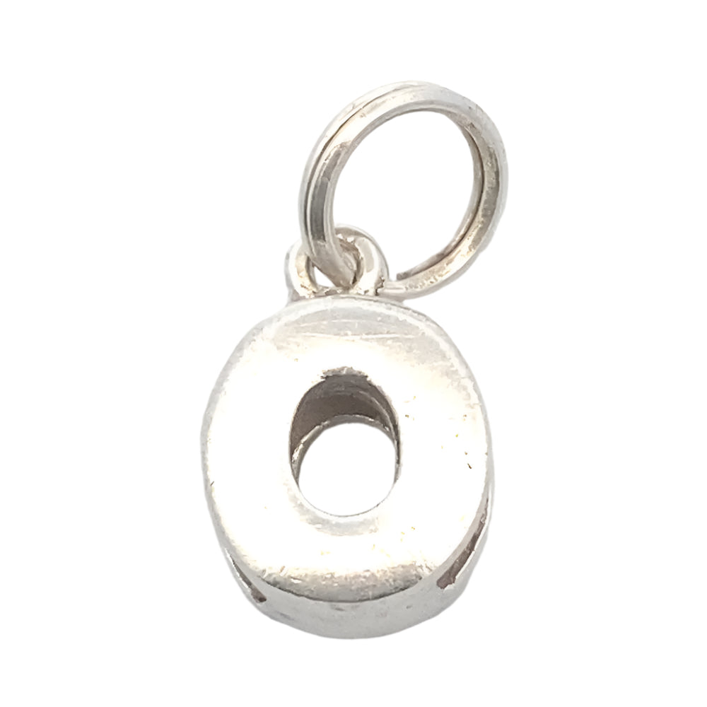 Letter O Plain 925 Sterling Silver Personalized Initial Letter Charm | SilverWorks