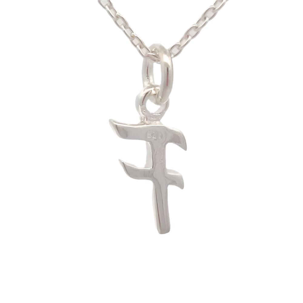 Monotype Personalized Initial Letter F Necklace | SilverWorks