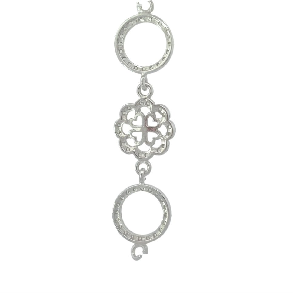 Aisha Dangling Flower 925 Sterling Silver Charm | SilverWorks