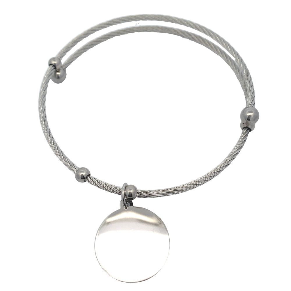 Cadenza Engravable Stainless Steel Bangle Bracelet | SilverWorks