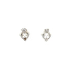 E2826 DOUBLE DOLPHIN STUD WITH HEART CZ