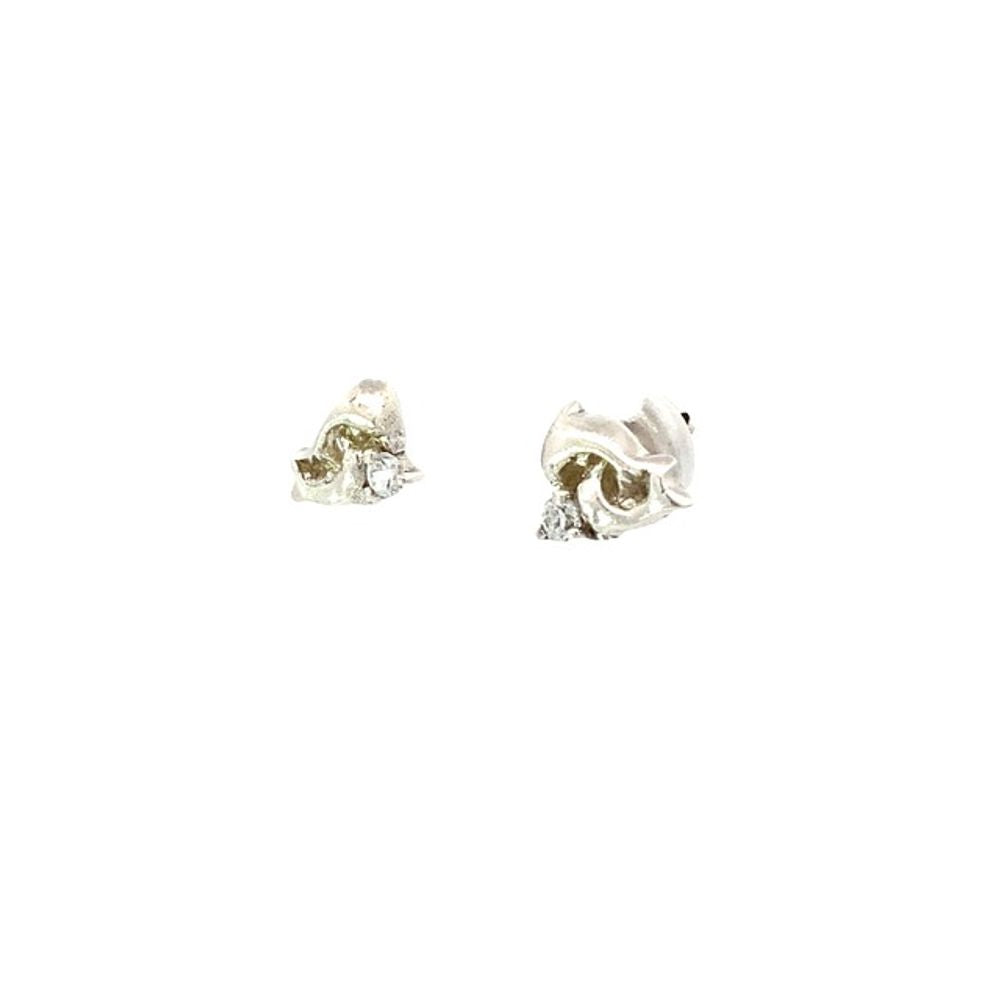 Sandy Dolphin 925 Sterling Silver Stud Earrings | SilverWorks