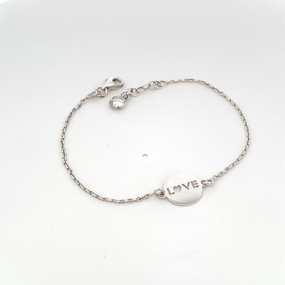 Margie Round "Love" 925 Sterling Silver Charm Bracelet | SilverWorks
