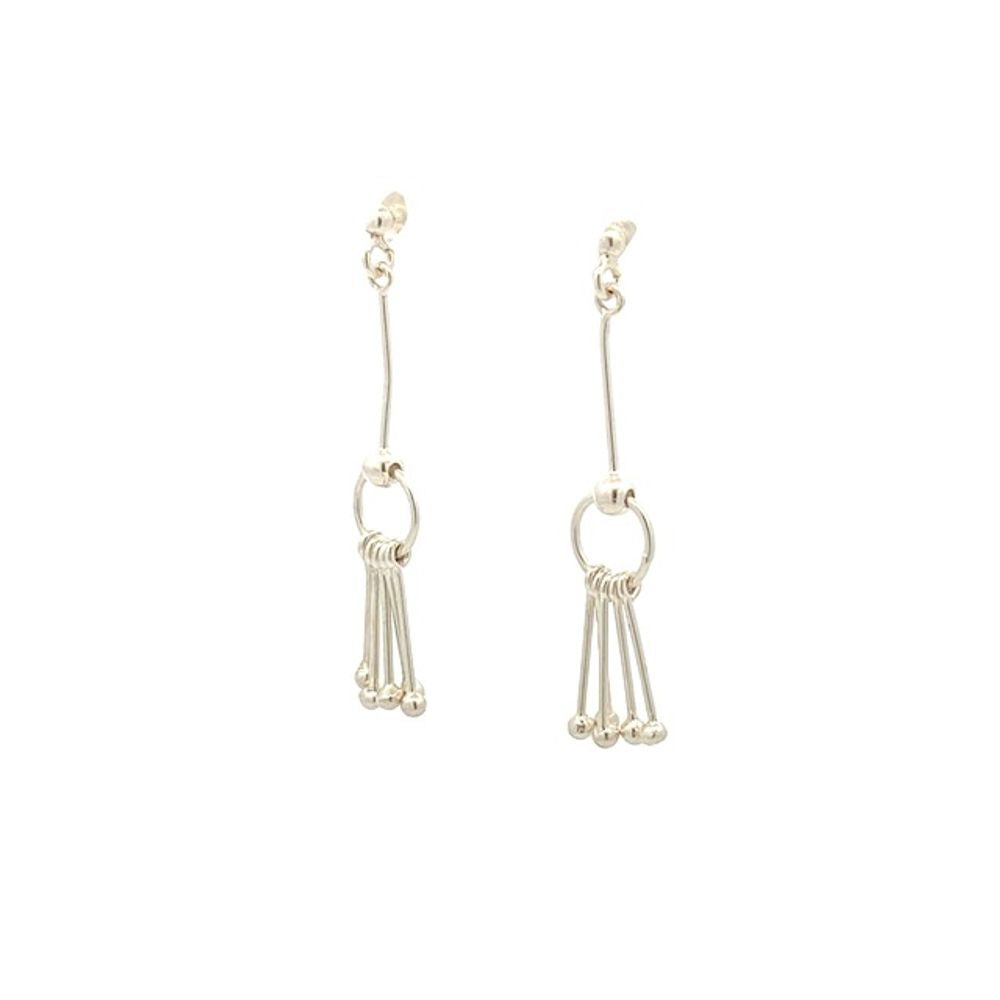 Fara Beads 925 Sterling Silver Stud Drop Earrings | SilverWorks