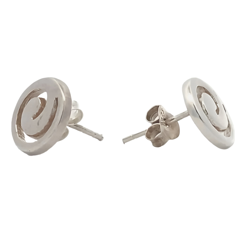 Asa Swirl 925 Sterling Silver Stud Earrings | SilverWorks