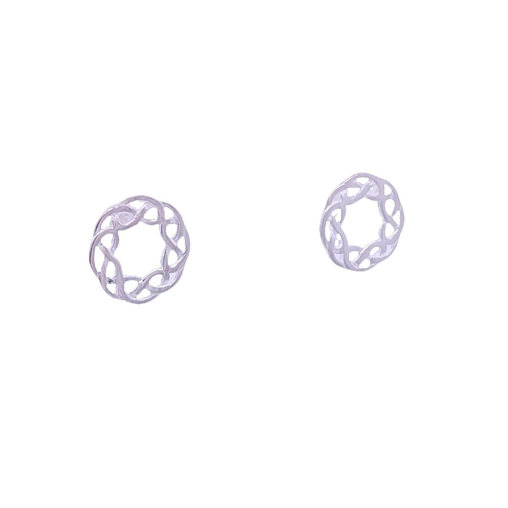 Silverworks Eternity Inspired Round Silver Stud Earrings For Women