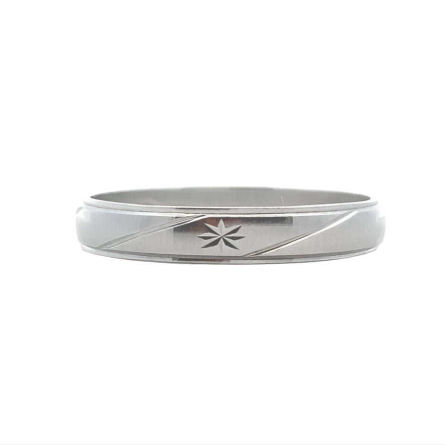 
                      
                        Flint Carved 925 Sterling silver Wedding Band Ring | SilverWorks
                      
                    