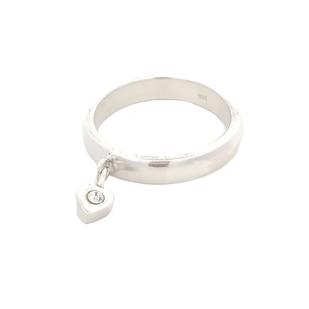 
                      
                        Quinn Dangling Heart 925 Sterling Silver Ring | SilverWorks
                      
                    