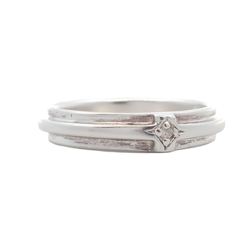 
                      
                        Shawn Diamond 925 Sterling Silver Wedding Ring | SilverWorks
                      
                    