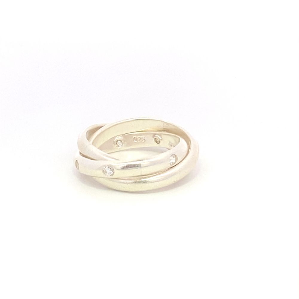 Felicity Stacked 925 Sterling Silver Wedding Ring | SilverWorks