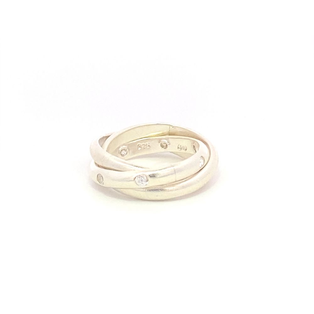 Felicity Stacked 925 Sterling Silver Wedding Ring | SilverWorks