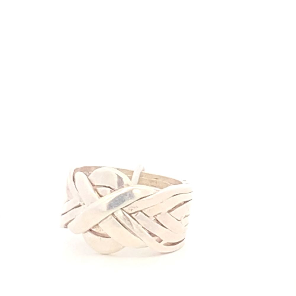 Ollie 8-Band Puzzle 925 Sterling Silver Ring | SilverWorks
