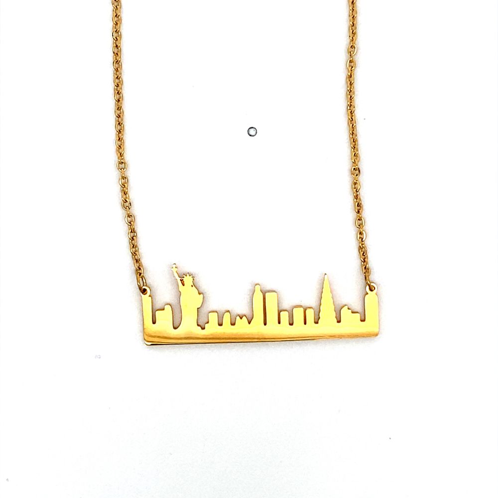 
                      
                        Yen New York City Silhouette Stainless Steel Pendant Necklace | SilverWorks
                      
                    