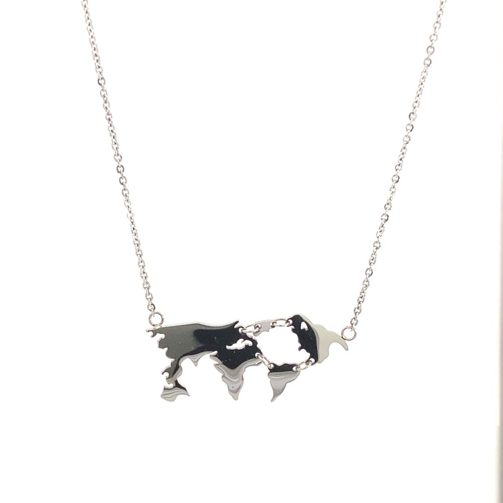 Dara Map Stainless Steel Pendant Necklace | SilverWorks