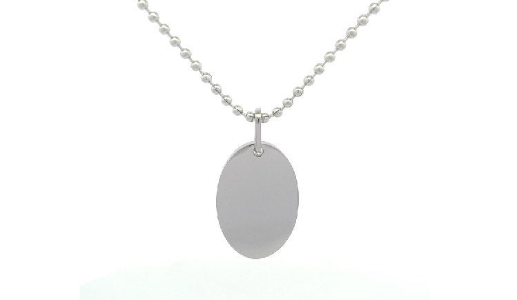 Penn Oval Stainless Steel Pendant Necklace | SilverWorks