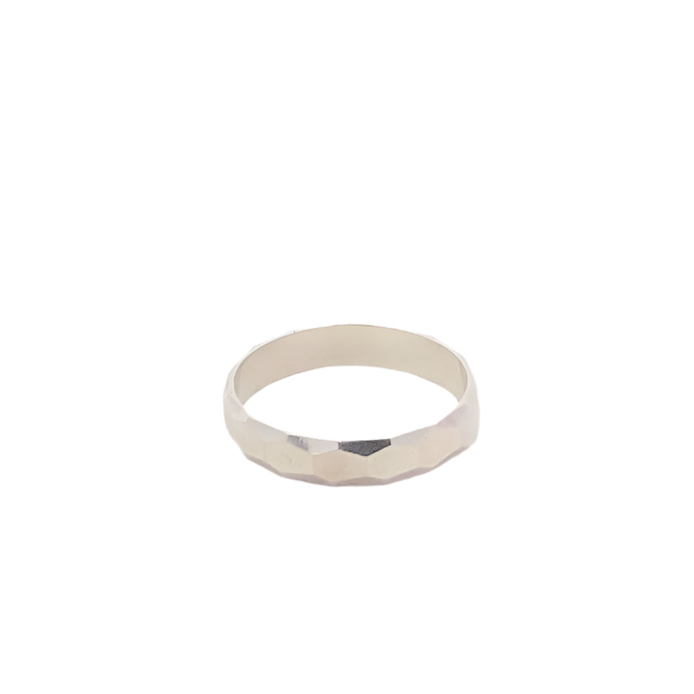 Dylah Diamond Pixel 925 Silver Wedding Band Ring | SilverWorks