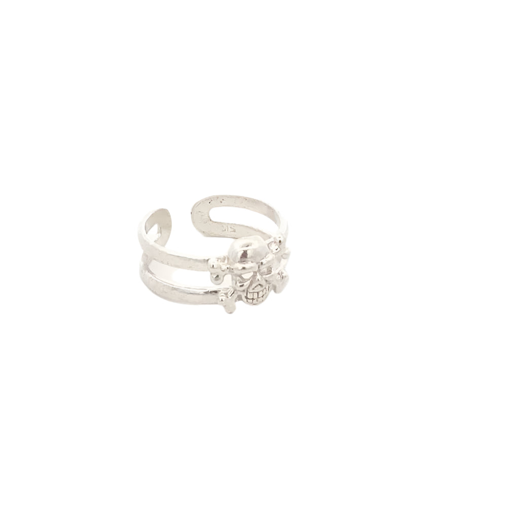 Sully Skull 925 Sterling Silver Open Toe Ring | SilverWorks
